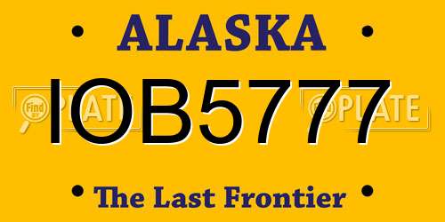 IOB5777 Alaska License Plate