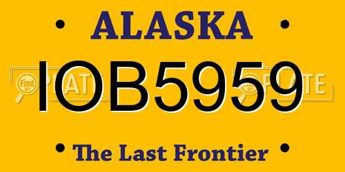 IOB5959 Alaska License Plate