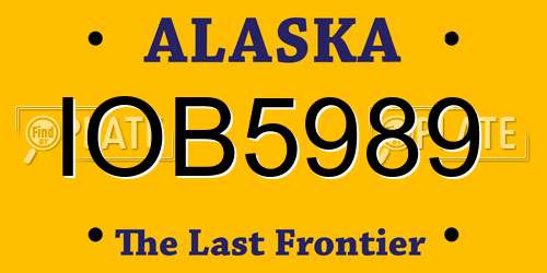 IOB5989 Alaska License Plate