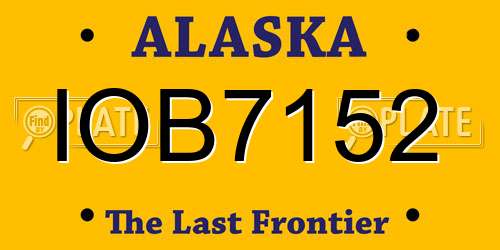 IOB7152 Alaska License Plate