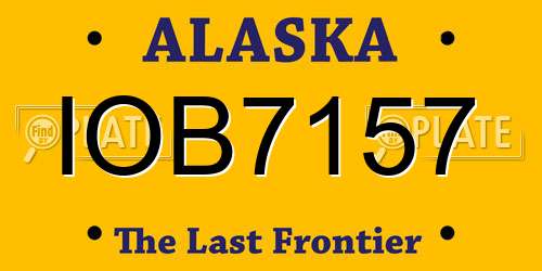 IOB7157 Alaska License Plate