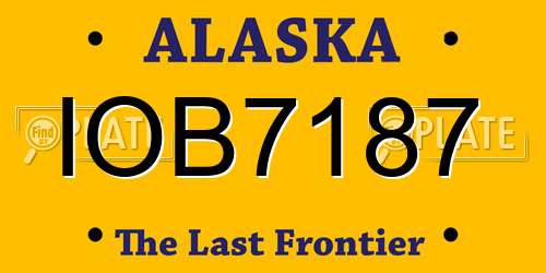 IOB7187 Alaska License Plate
