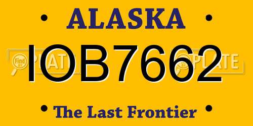 IOB7662 Alaska License Plate