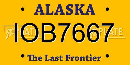 IOB7667 Alaska License Plate