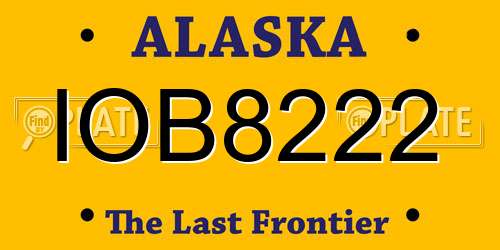 IOB8222 Alaska License Plate