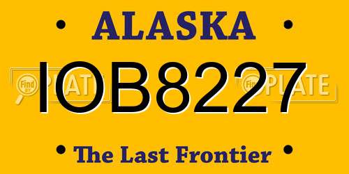 IOB8227 Alaska License Plate