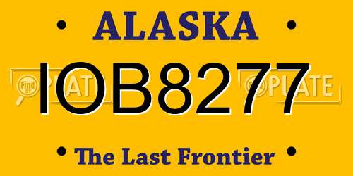 IOB8277 Alaska License Plate