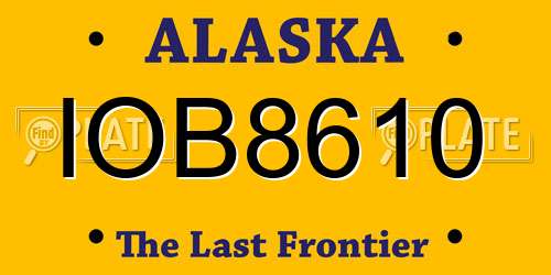 IOB8610 Alaska License Plate