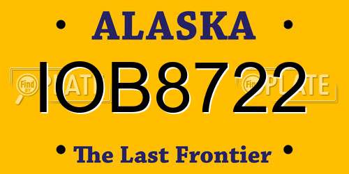 IOB8722 Alaska License Plate