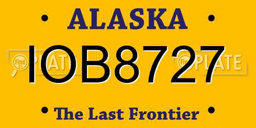 IOB8727 Alaska License Plate