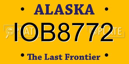 IOB8772 Alaska License Plate