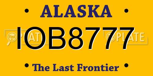 IOB8777 Alaska License Plate