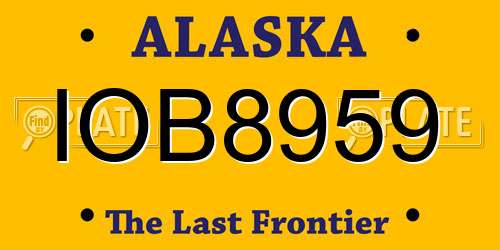 IOB8959 Alaska License Plate