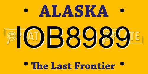 IOB8989 Alaska License Plate