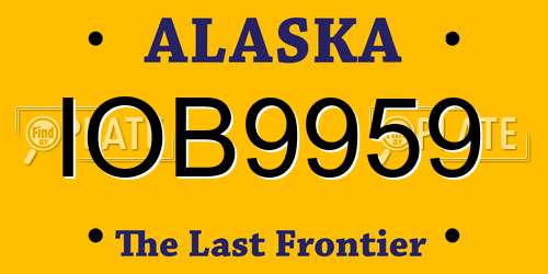 IOB9959 Alaska License Plate