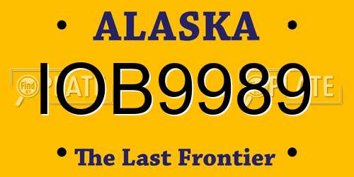 IOB9989 Alaska License Plate