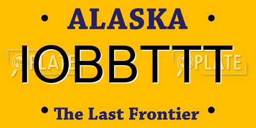 IOBBTTT Alaska License Plate