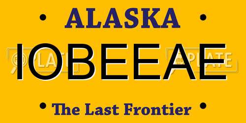 IOBEEAE Alaska License Plate