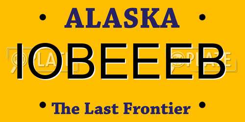 IOBEEEB Alaska License Plate