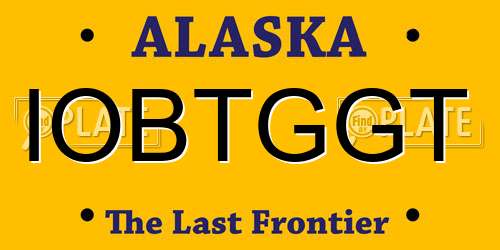 IOBTGGT Alaska License Plate