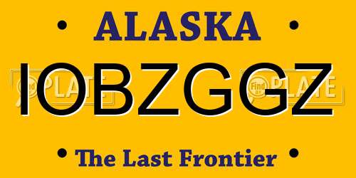 IOBZGGZ Alaska License Plate