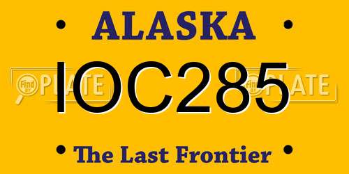IOC285 Alaska License Plate