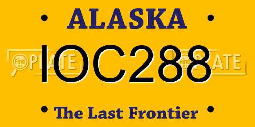 IOC288 Alaska License Plate