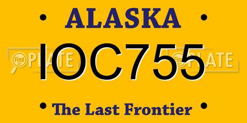 IOC755 Alaska License Plate