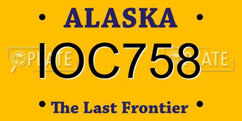 IOC758 Alaska License Plate
