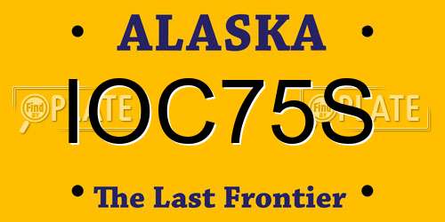IOC75S Alaska License Plate