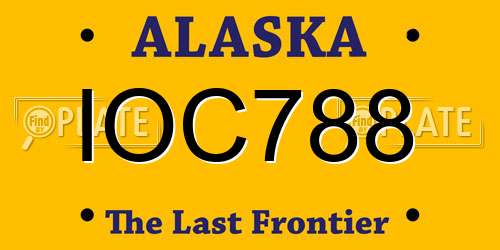 IOC788 Alaska License Plate