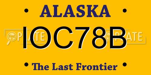 IOC78B Alaska License Plate