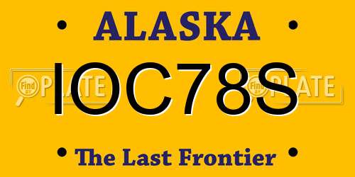 IOC78S Alaska License Plate