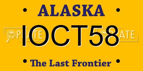 IOCT58 Alaska License Plate