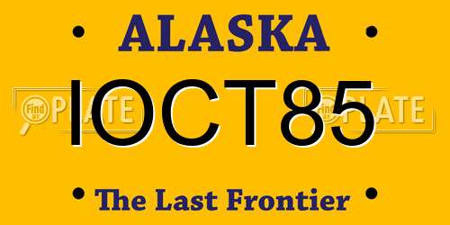 IOCT85 Alaska License Plate