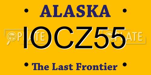 IOCZ55 Alaska License Plate