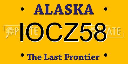 IOCZ58 Alaska License Plate