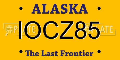 IOCZ85 Alaska License Plate