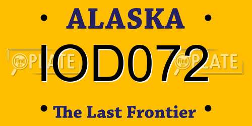 IOD072 Alaska License Plate