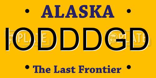 IODDDGD Alaska License Plate