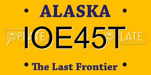 IOE45T Alaska License Plate