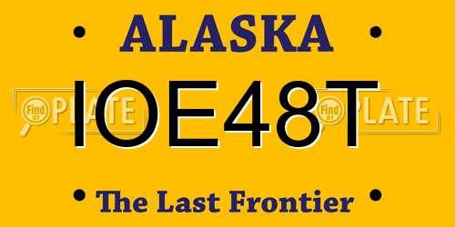 IOE48T Alaska License Plate