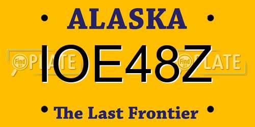 IOE48Z Alaska License Plate