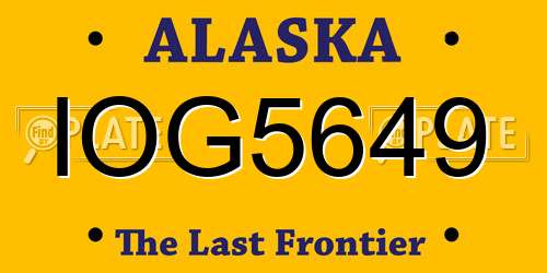 IOG5649 Alaska License Plate