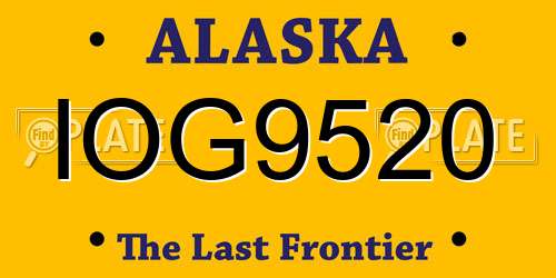 IOG9520 Alaska License Plate