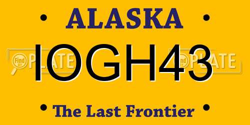 IOGH43 Alaska License Plate