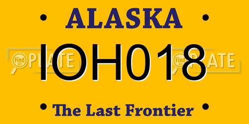 IOH018 Alaska License Plate