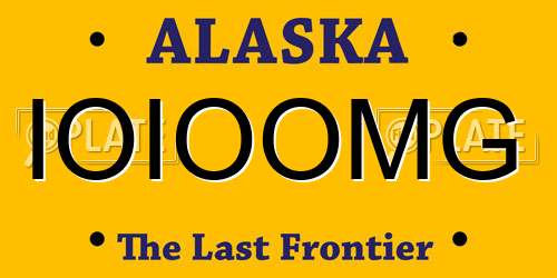 IOIOOMG Alaska License Plate