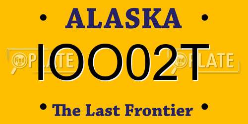 IOO02T Alaska License Plate