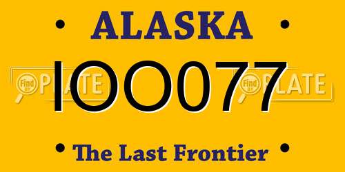 IOO077 Alaska License Plate